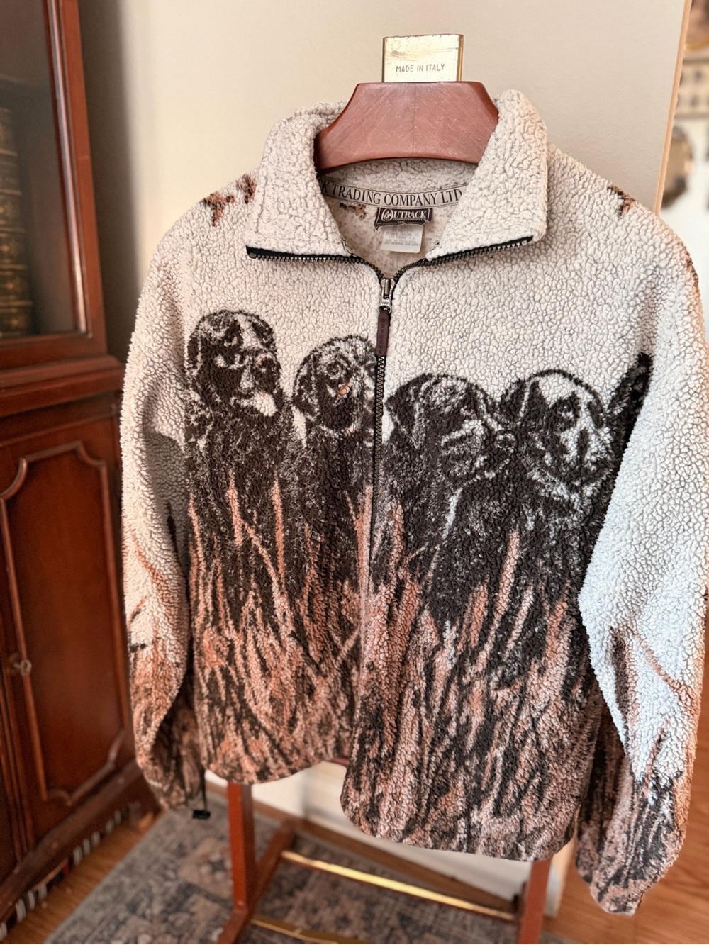 vintage Outback Trading Co. full-zip sherpa fleece jacket